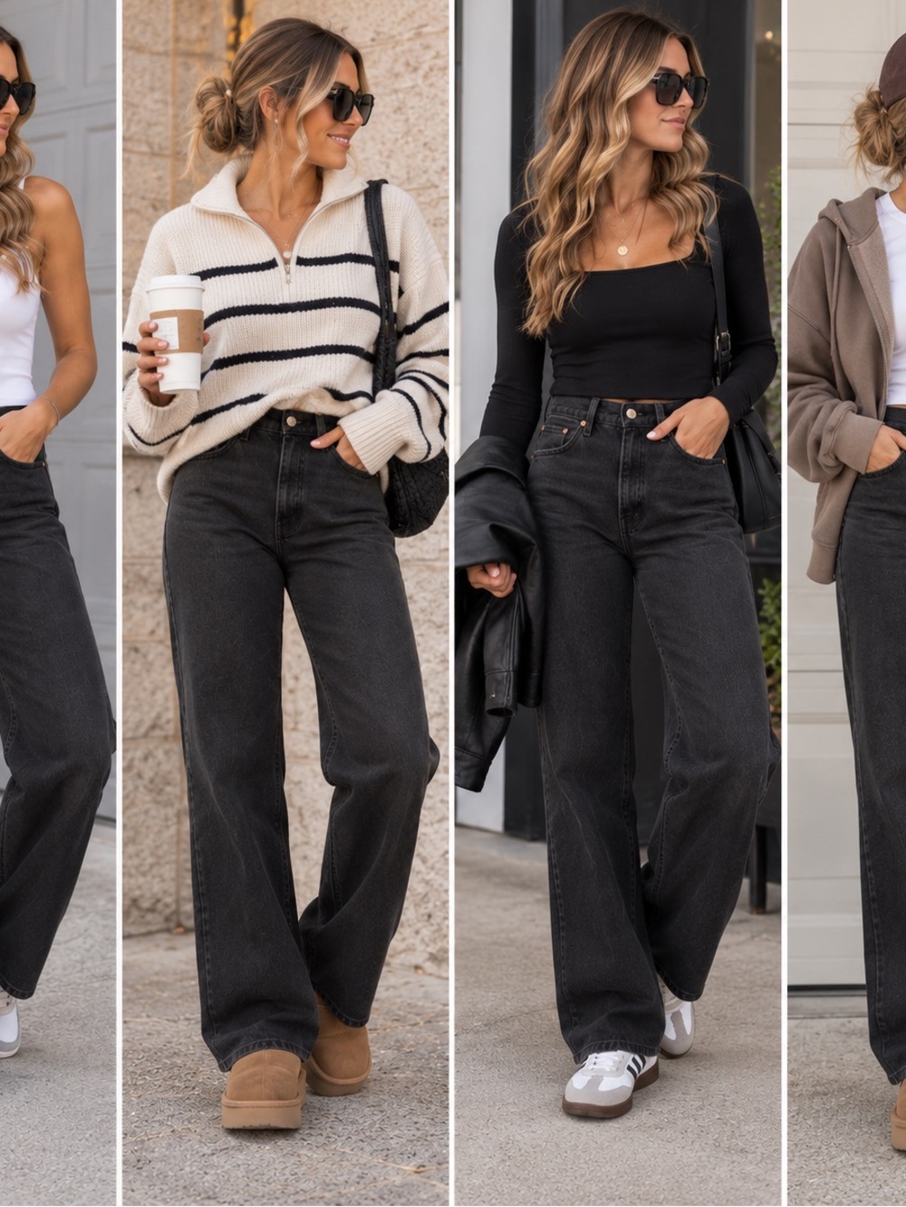 Vintage Levi's Black High-Rise Wide Leg Jeans